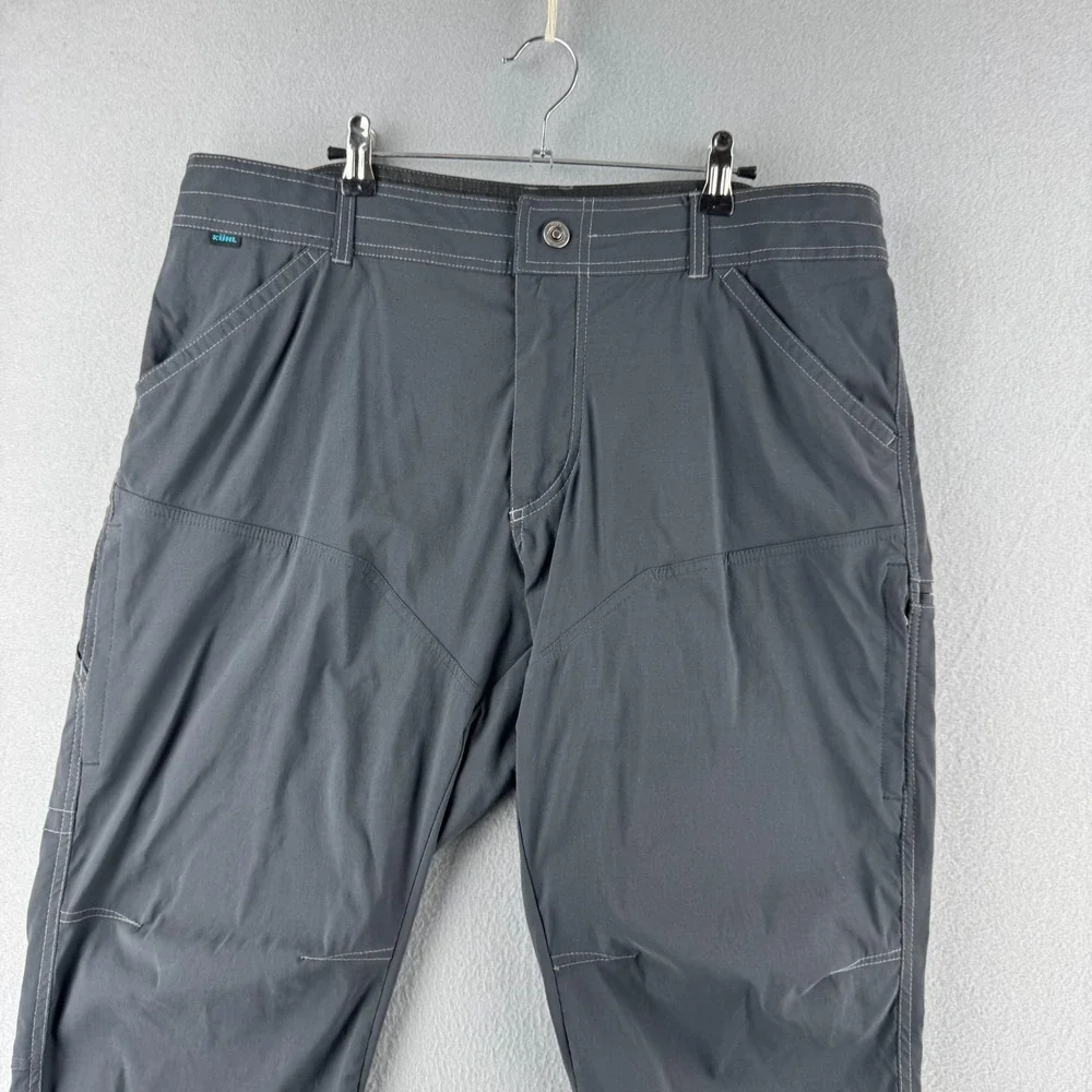 Kuhl Pants Mens 38x32 (Fits 38x31) Gray Renegade Stretch Hiking Cargo Outdoor